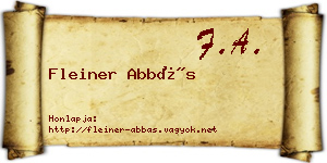 Fleiner Abbás névjegykártya
